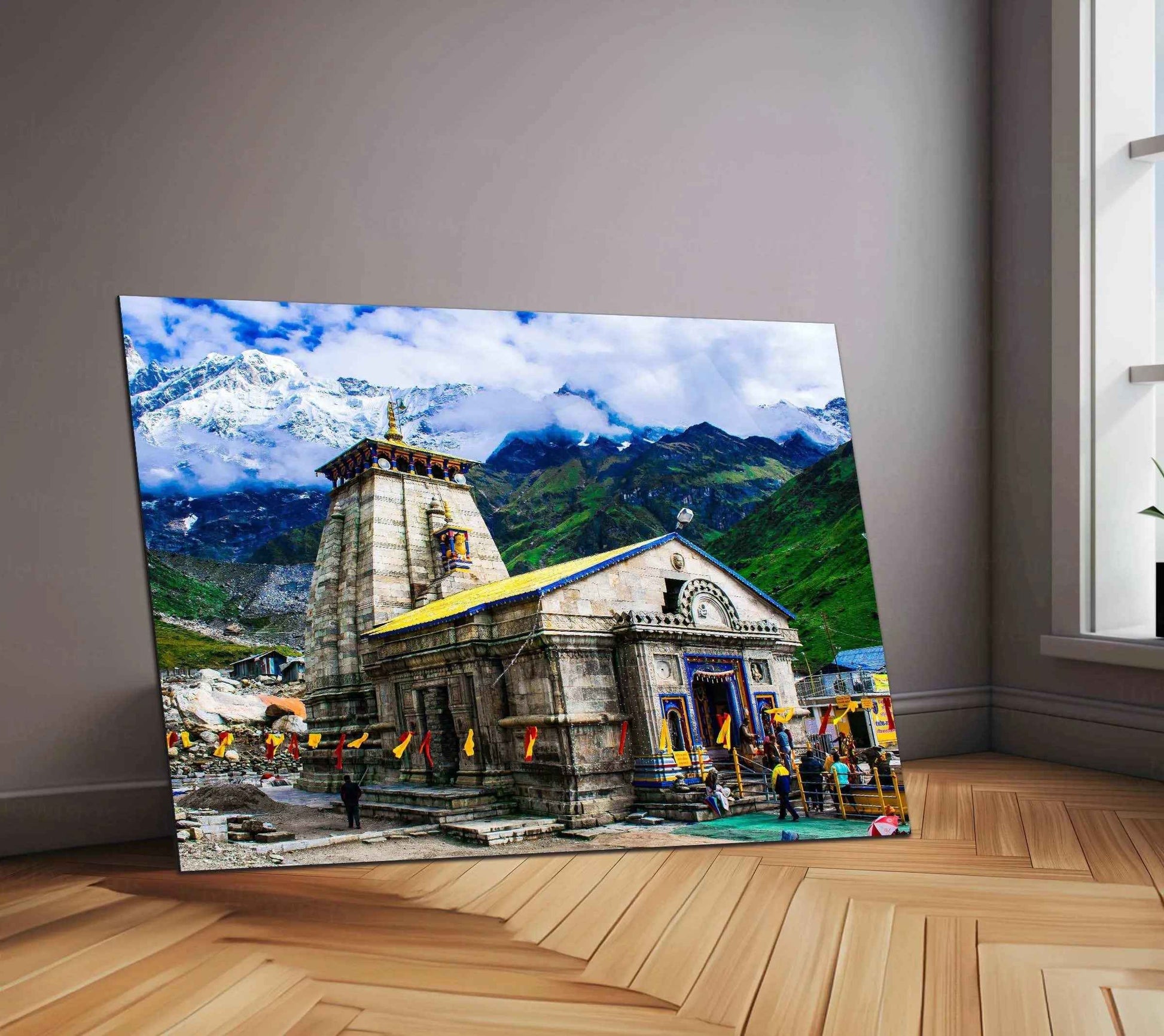 Kedarnath Temple Metal Poster – Sacred Himalayan Shrine Wall Art | Divine Spiritual Decor - TURTLEWINGS