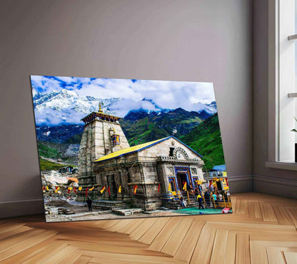 Kedarnath Temple Metal Poster – Sacred Himalayan Shrine Wall Art | Divine Spiritual Decor - TURTLEWINGS