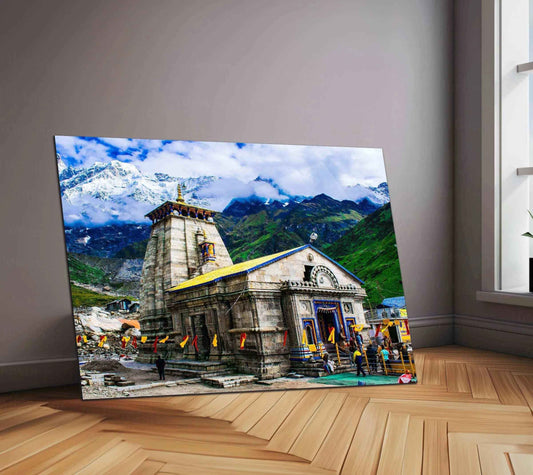 Kedarnath Temple Metal Poster – Sacred Himalayan Shrine Wall Art | Divine Spiritual Decor - TURTLEWINGS