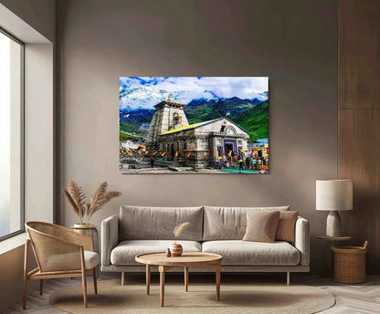 Kedarnath Temple Metal Poster – Sacred Himalayan Shrine Wall Art | Divine Spiritual Decor - TURTLEWINGS