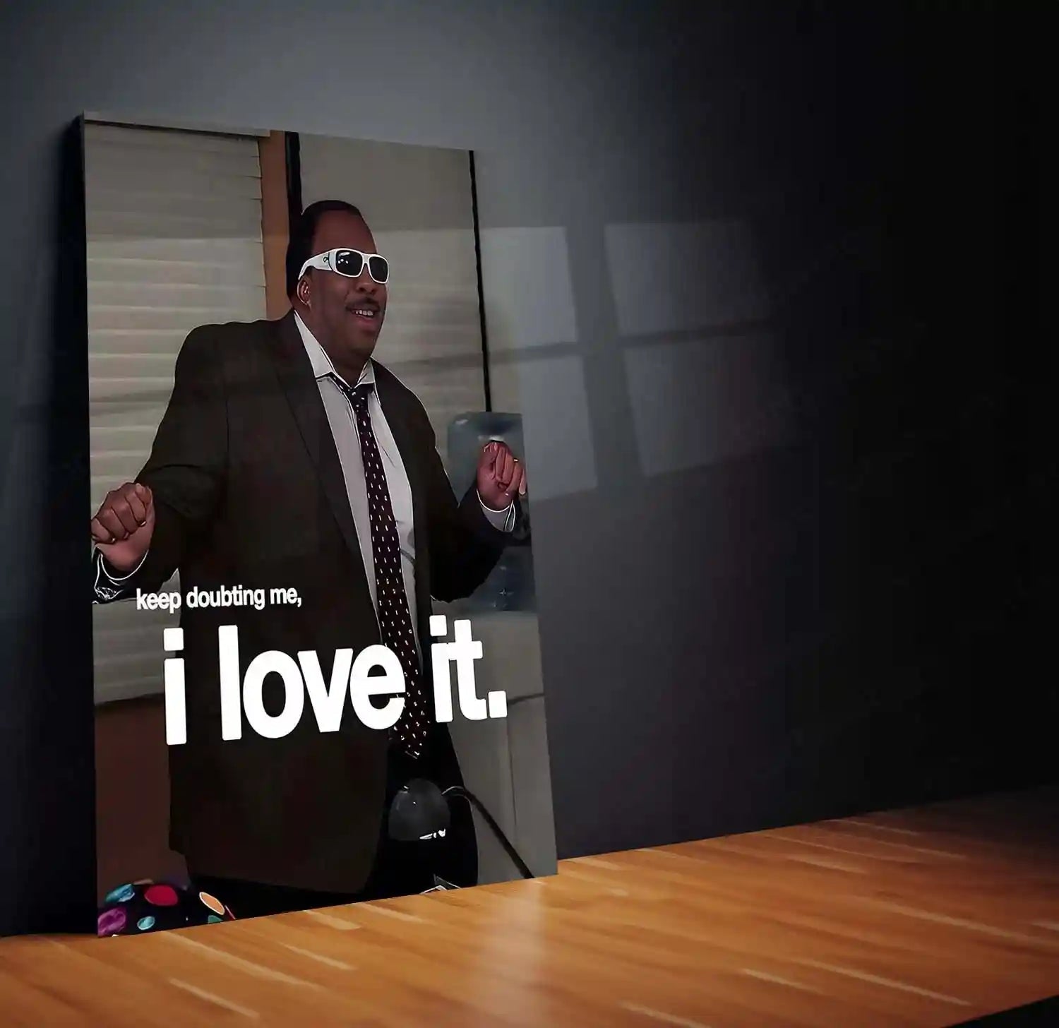Quote Metal Poster | Stanley Hudson – Keep Doubting Me, I Love It Metal Frame Unbothered Confidence Wall Art | Silent Revenge & Underrated Energy Quote Metal Poster - TURTLEWINGS 
