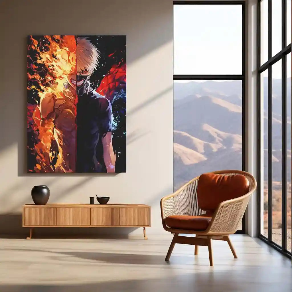 Anime Metal Poster | Tokyo Ghoul – Ken Kaneki Shadow Metal Poster | Dark Anime Wall Frame 03 - TURTLEWINGS