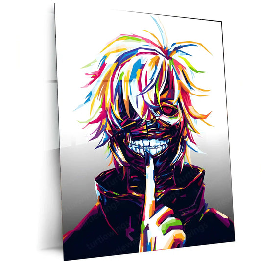 Anime Metal Poster | Tokyo Ghoul – Ken Kaneki Shadow Metal Poster | Dark Anime Wall Frame 04 - TURTLEWINGS