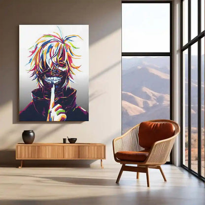 Anime Metal Poster | Tokyo Ghoul – Ken Kaneki Shadow Metal Poster | Dark Anime Wall Frame 04 - TURTLEWINGS