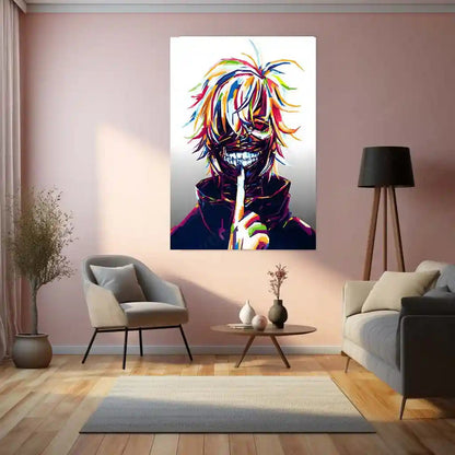 Anime Metal Poster | Tokyo Ghoul – Ken Kaneki Shadow Metal Poster | Dark Anime Wall Frame 04 - TURTLEWINGS
