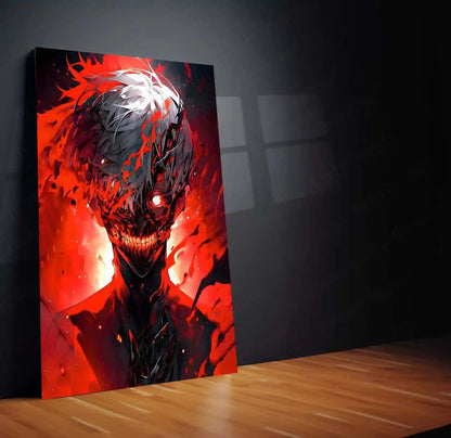 Anime Metal Poster | Tokyo Ghoul – Ken Kaneki Shadow Metal Poster | Dark Anime Wall Frame 05 - TURTLEWINGS
