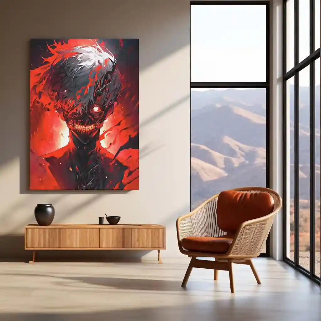 Anime Metal Poster | Tokyo Ghoul – Ken Kaneki Shadow Metal Poster | Dark Anime Wall Frame 05 - TURTLEWINGS