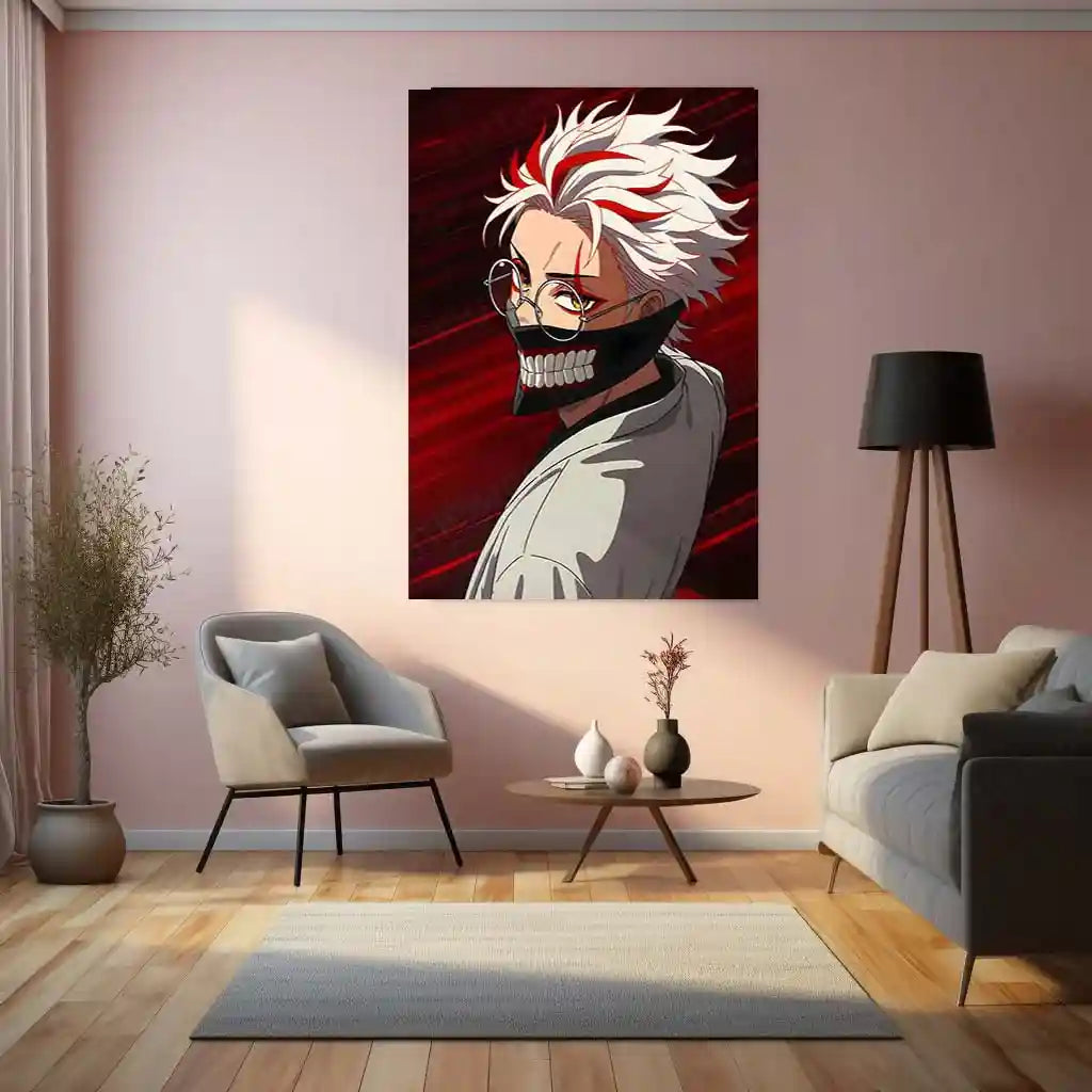 Anime Metal Poster | Tokyo Ghoul – Ken Kaneki Shadow Metal Poster | Dark Anime Wall Frame 06 - TURTLEWINGS