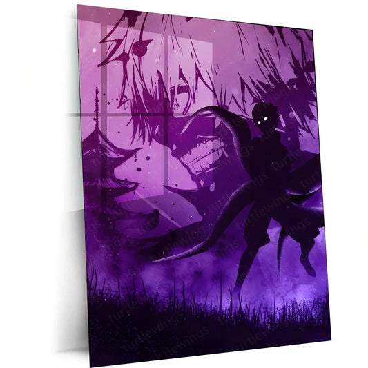 Anime Metal Poster | Tokyo Ghoul – Ken Kaneki Shadow Metal Poster | Dark Anime Wall Frame 02 - TURTLEWINGS