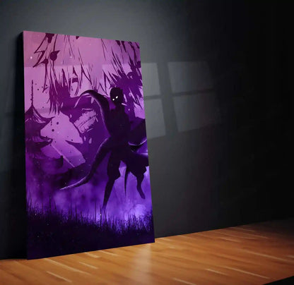 Anime Metal Poster | Tokyo Ghoul – Ken Kaneki Shadow Metal Poster | Dark Anime Wall Frame 02 - TURTLEWINGS