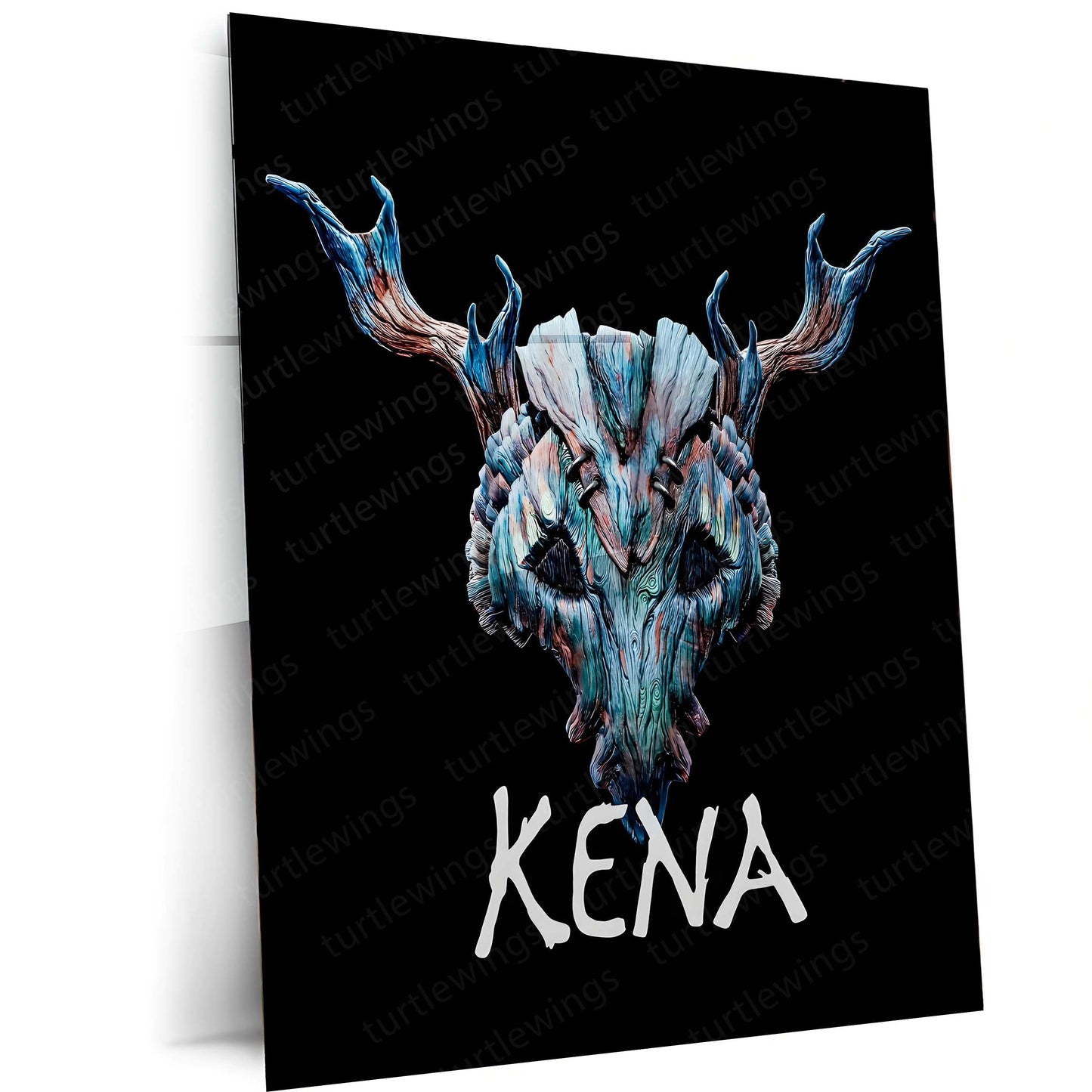 Kena: Bridge of Spirits – Spirit Guardian Mask | Fantasy Adventure Metal Frame Poster