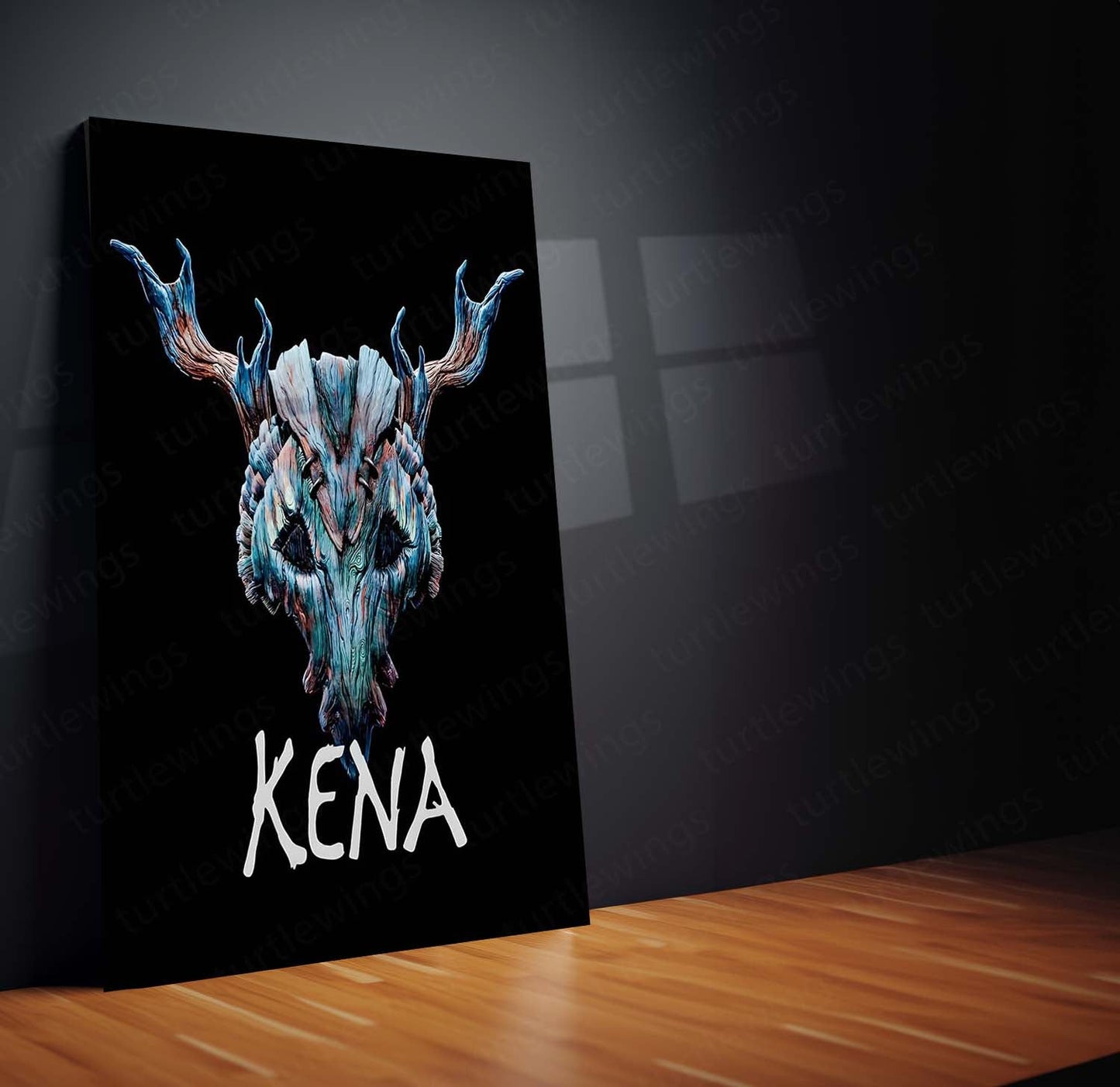 Kena: Bridge of Spirits – Spirit Guardian Mask | Fantasy Adventure Metal Frame Poster