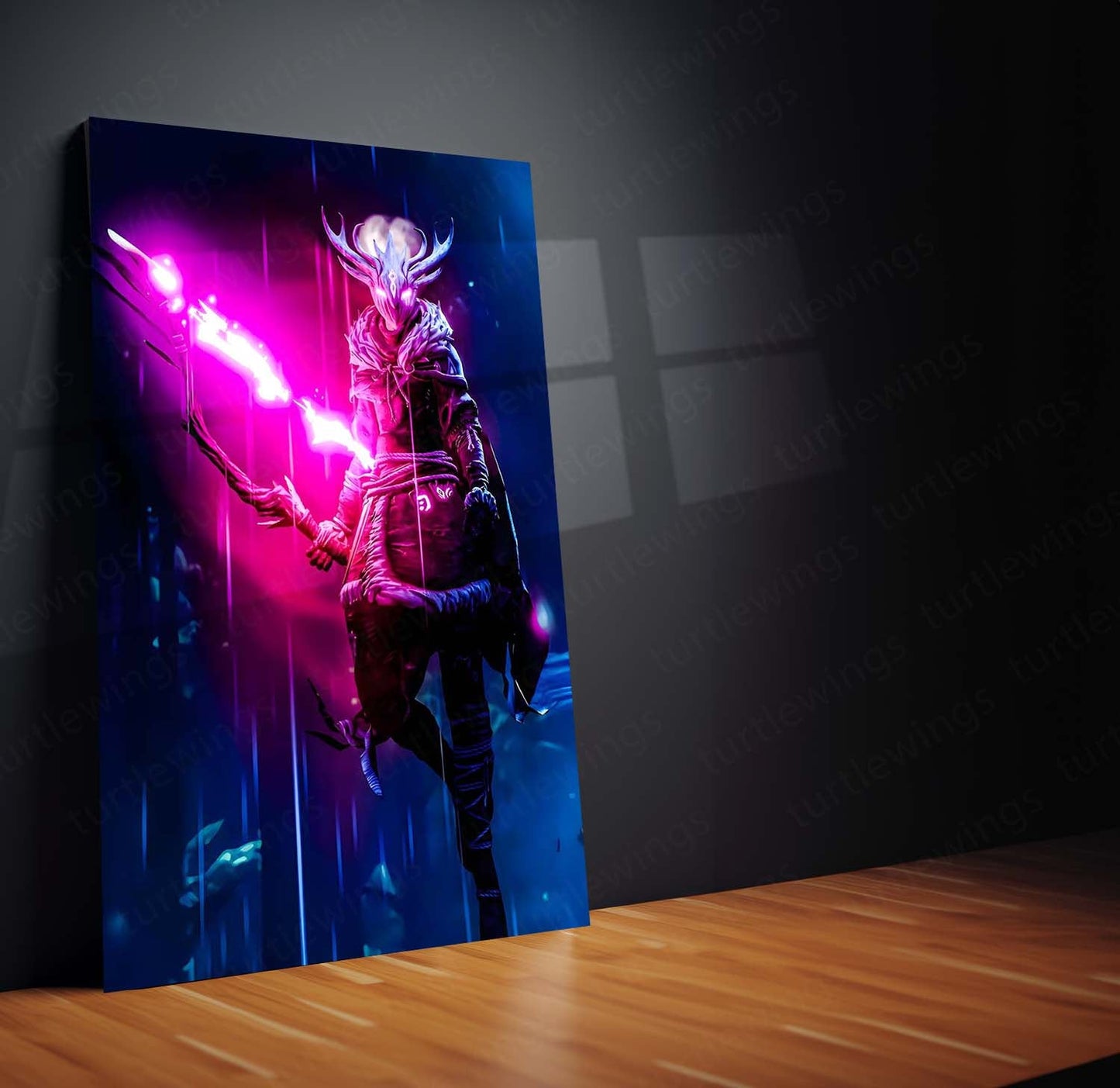 Kena: Bridges of Spirits – Spirit Warrior Artwork | Mystical Fantasy Game Metal Frame Poster