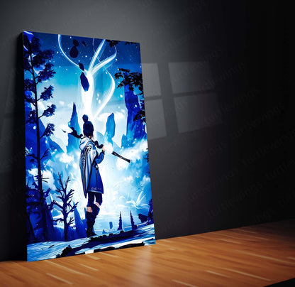 Kena: Bridge of Spirits – Spirit Guardian Mask | Fantasy Adventure Metal Frame Poster 01