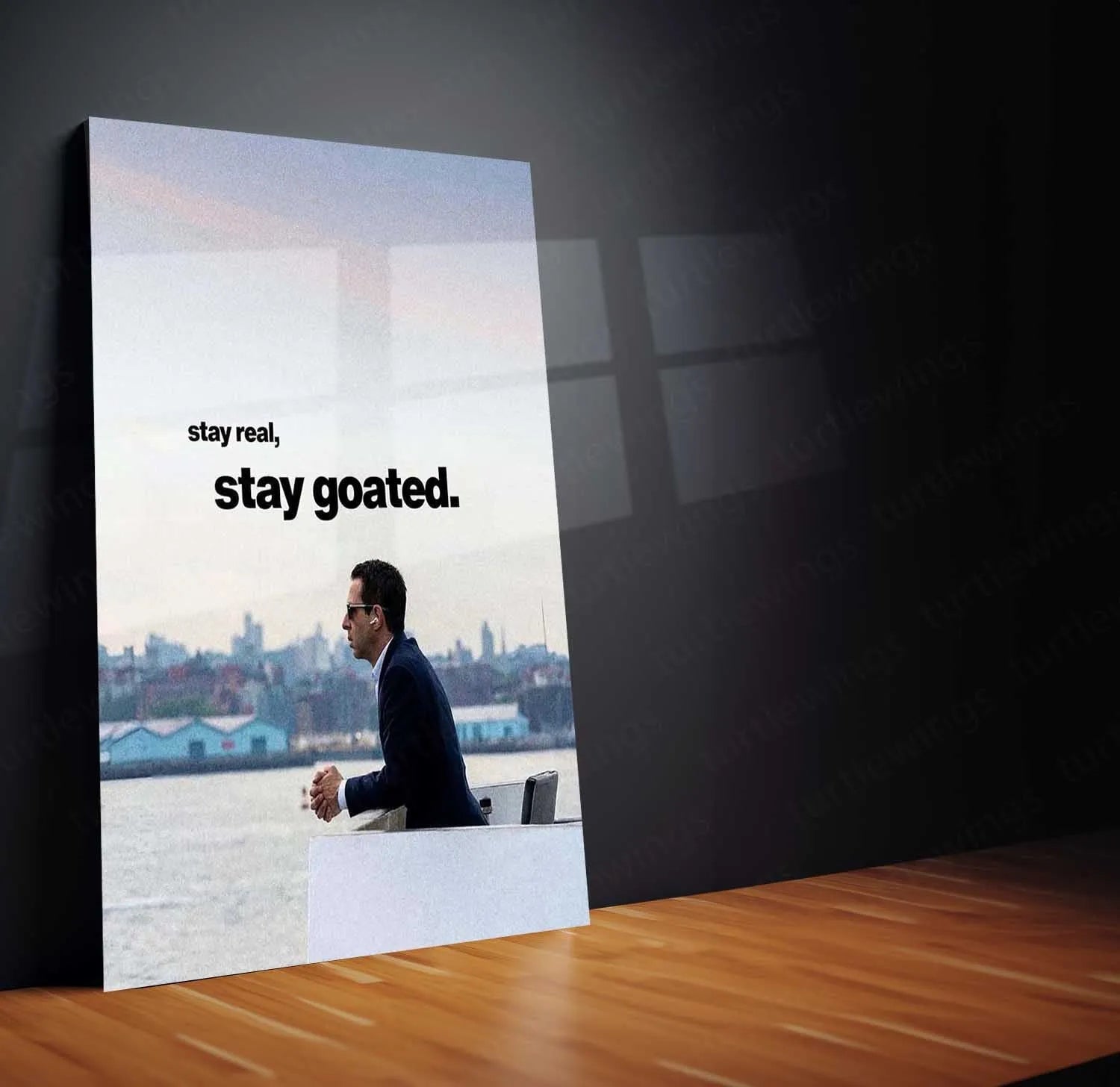 Quote Metal Poster | Kendall Roy | “Stay Real, Stay Goated.” | Executive Mindset Metal Poster - TURTLEWINGS 