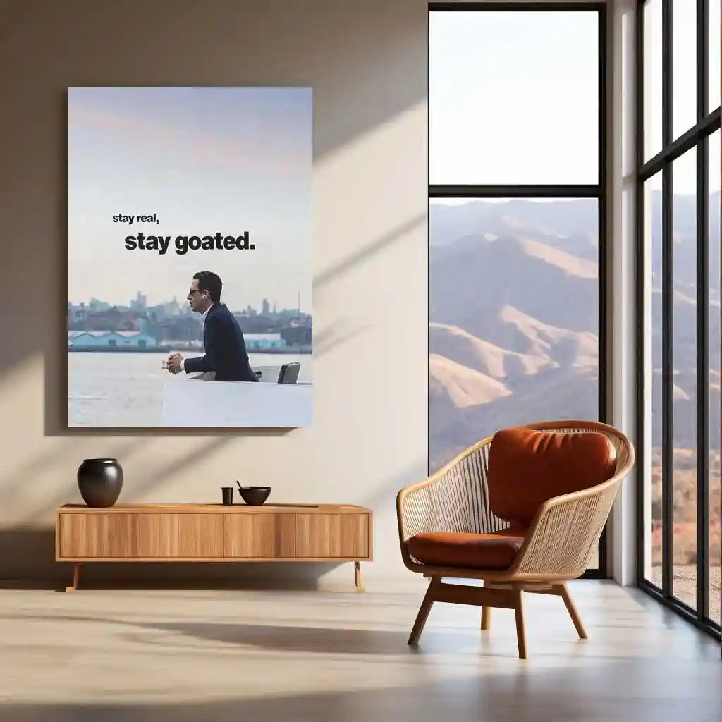 Quote Metal Poster | Kendall Roy | “Stay Real, Stay Goated.” | Executive Mindset Metal Poster - TURTLEWINGS 