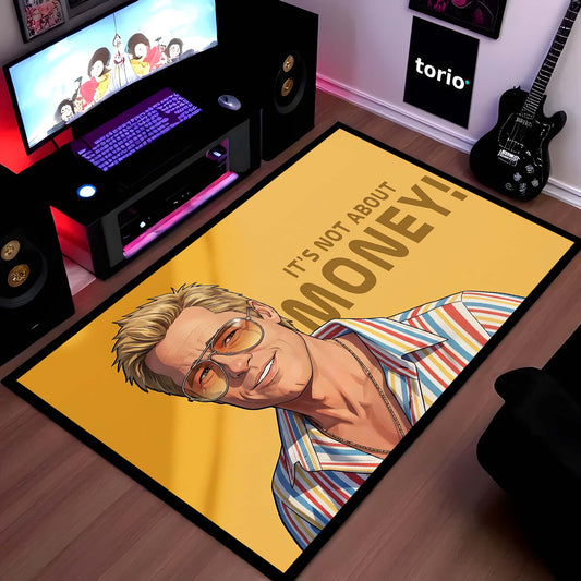 Kento Nanami Anime Quote Area Flat Rug | Jujutsu Sorcerer Inspired Floor Mat | “It’s Not About Money” Anime Style Flat Rug for Bedroom, Gaming Room & Otaku Decor