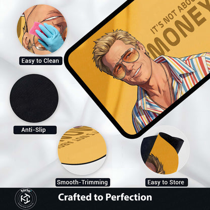 Kento Nanami Anime Quote Area Flat Rug | Jujutsu Sorcerer Inspired Floor Mat | “It’s Not About Money” Anime Style Flat Rug for Bedroom, Gaming Room & Otaku Decor