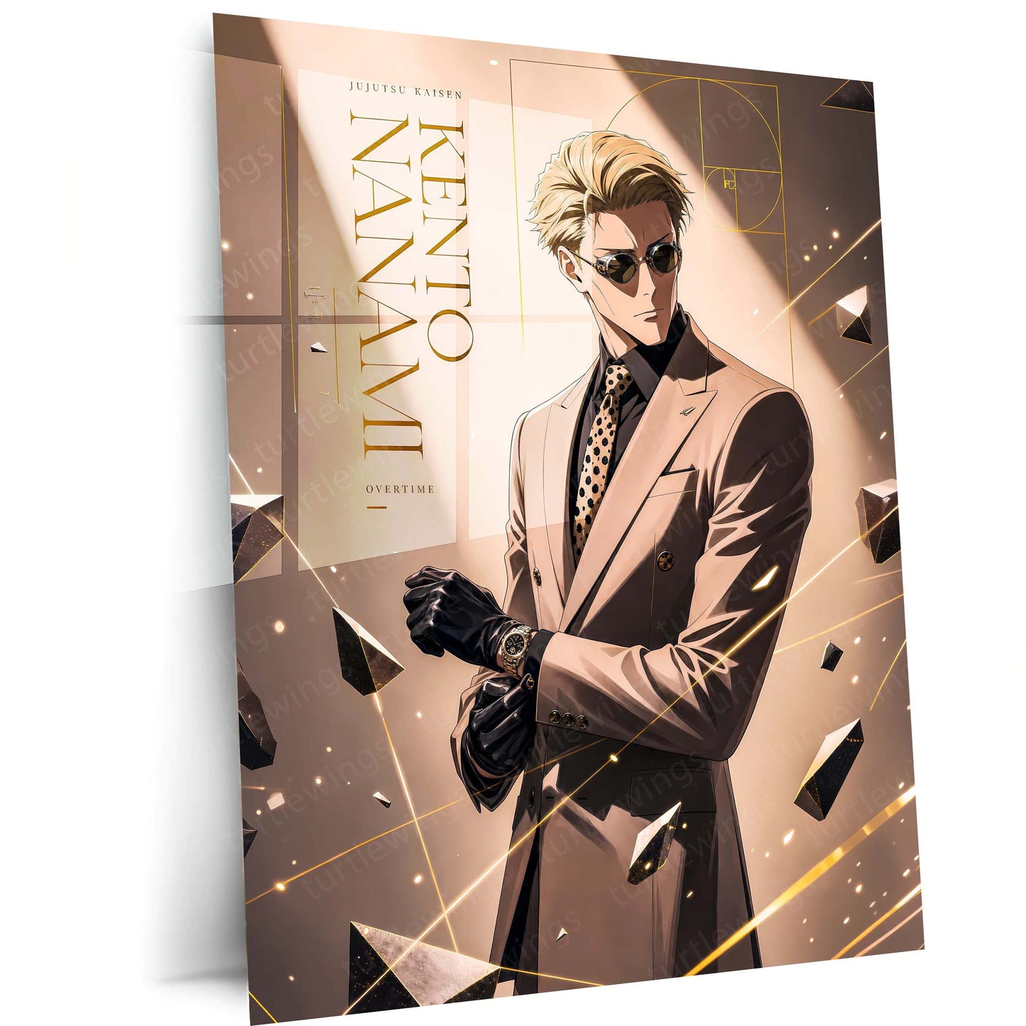 Anime Metal Poster | Kento Nanami Luxury Suit Metal Poster | Jujutsu Kaisen Anime Wall Art | Premium Character Metal Print
