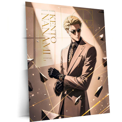 Anime Metal Poster | Kento Nanami Luxury Suit Metal Poster | Jujutsu Kaisen Anime Wall Art | Premium Character Metal Print