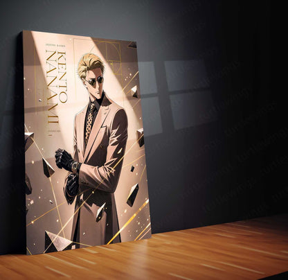Anime Metal Poster | Kento Nanami Luxury Suit Metal Poster | Jujutsu Kaisen Anime Wall Art | Premium Character Metal Print