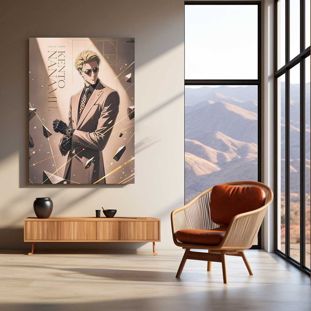 Anime Metal Poster | Kento Nanami Luxury Suit Metal Poster | Jujutsu Kaisen Anime Wall Art | Premium Character Metal Print