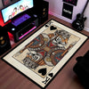 Tiger King Playing Card Area Flat Rug | King of Hearts Tiger Floor Mat | Royal Animal Design Flat Rug for Bedroom, Gaming Room & Luxury Home Decor