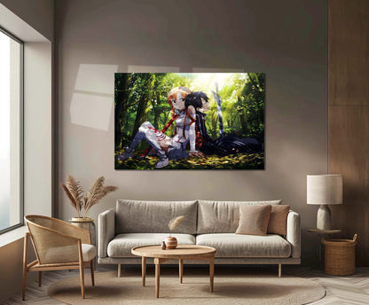 Anime Metal Poster | Kirito & Asuna Anime Metal Poster | Sword Art Online Wall Art