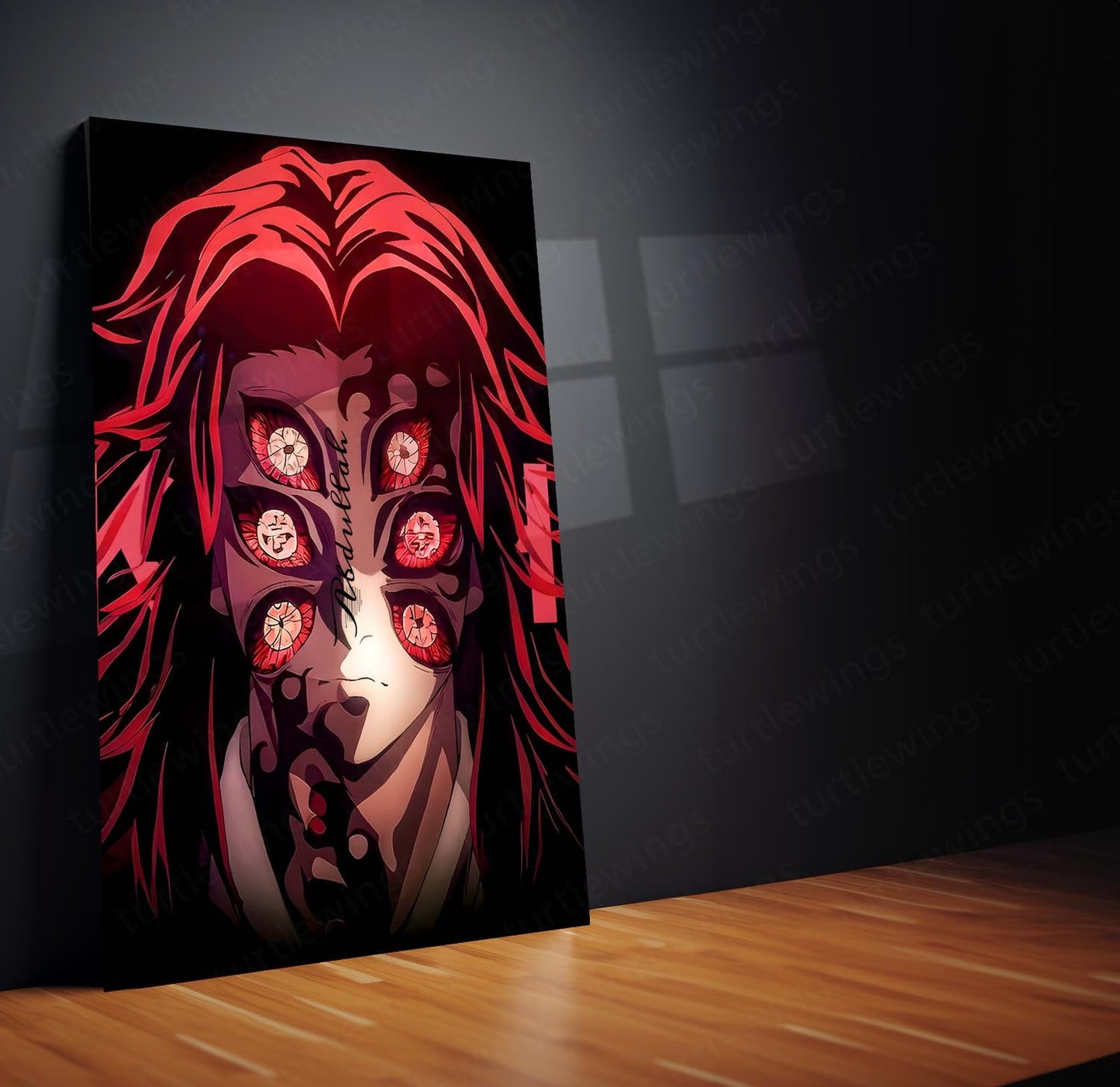 Anime Metal Poster Set of 3 | Kokushibo Upper Moon Demon Triptych Wall Art