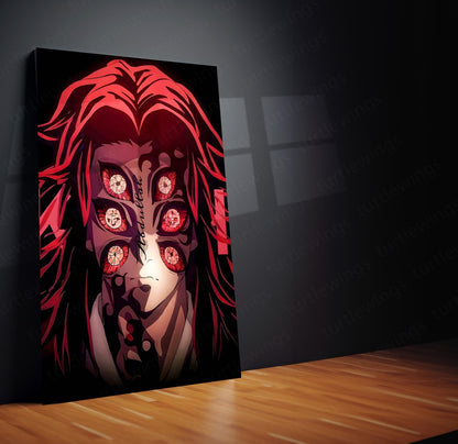 Anime Metal Poster Set of 3 | Kokushibo Upper Moon Demon Triptych Wall Art