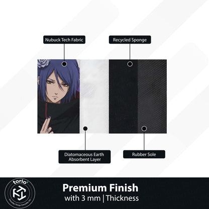 Naruto Konan Anime Character Flat Rug | Akatsuki Konan Art Flat Rug | Premium Anime Gaming Room Floor Decor