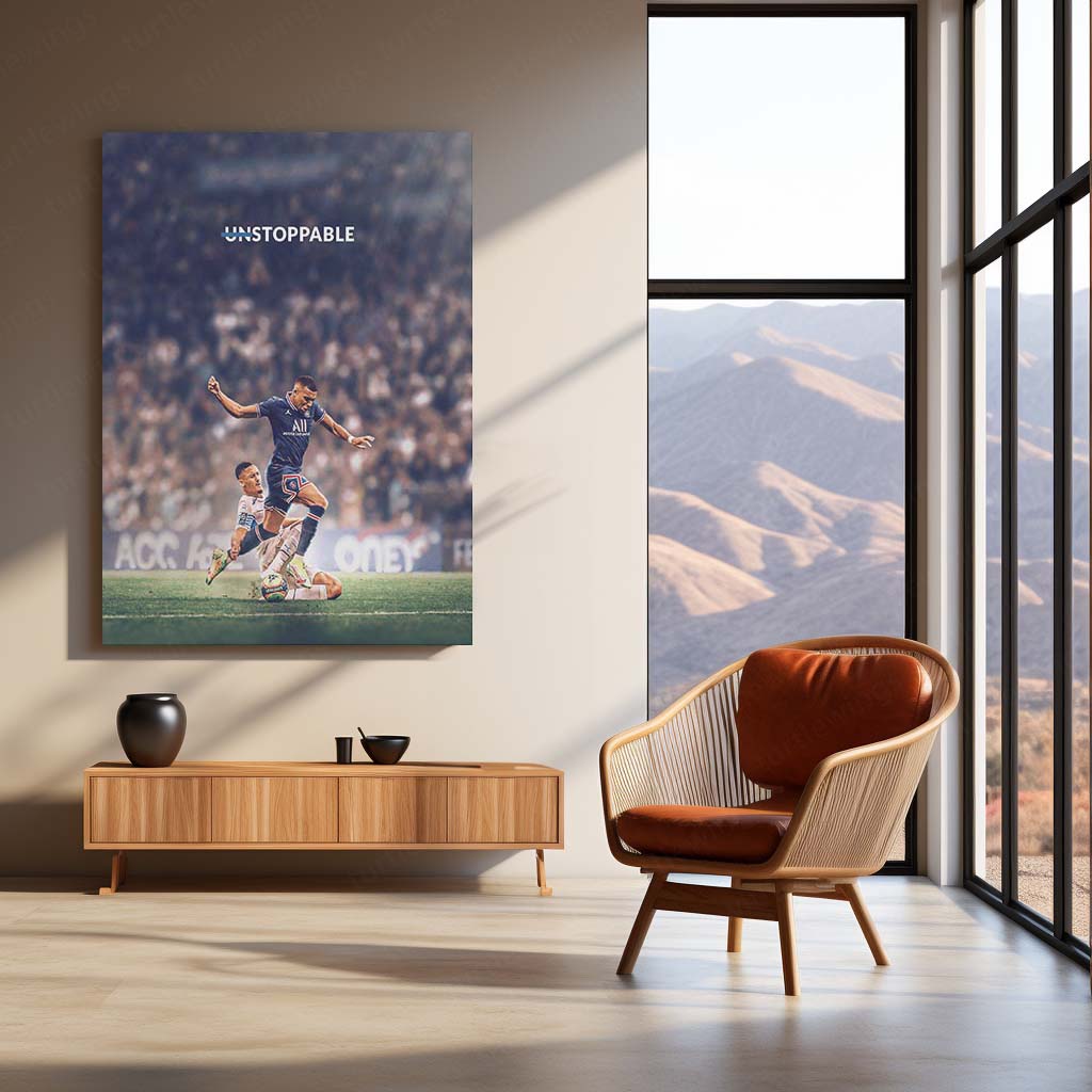 Kylian Mbappé France Metal Frame | World Cup Star Wall Art 03 - TURTLEWINGS