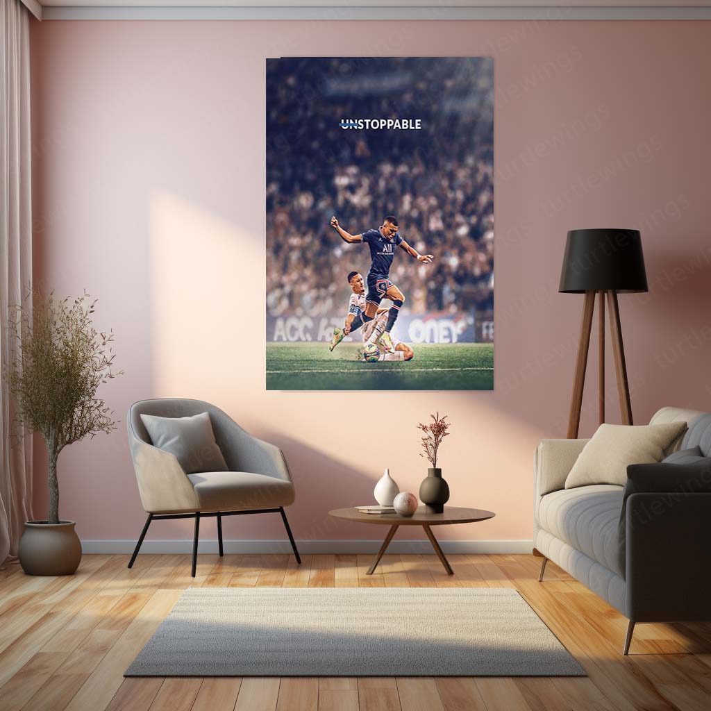 Kylian Mbappé France Metal Frame | World Cup Star Wall Art 03 - TURTLEWINGS