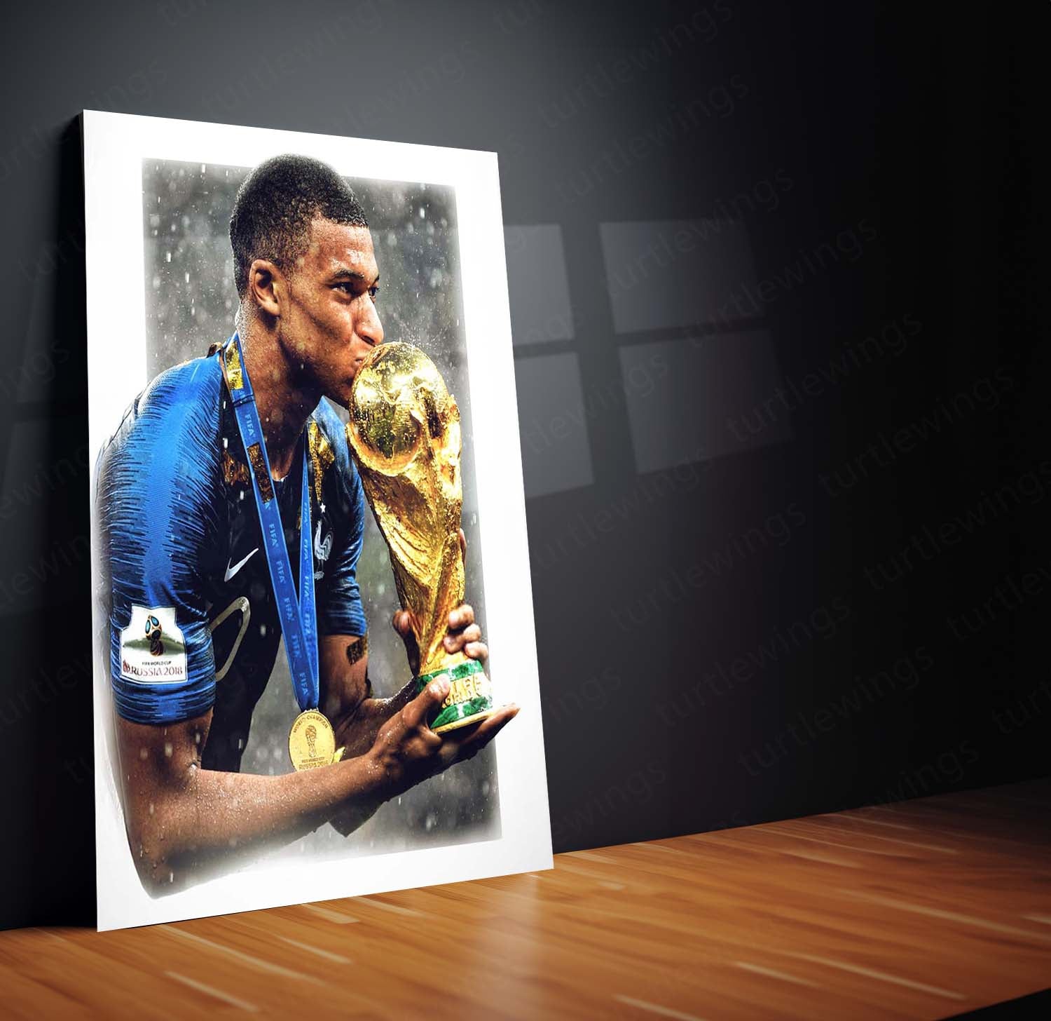 Kylian Mbappé France Metal Frame | World Cup Star Wall Art - TURTLEWINGS