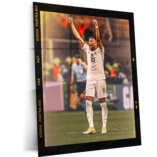 Kylian Mbappé France Metal Frame | World Cup Star Wall Art 02 - TURTLEWINGS