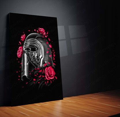 Kylo Ren Rose Metal Poster | Dark Sci-Fi Villain Wall Art  Galactic Dark Side Metal Frame by TurtleWings