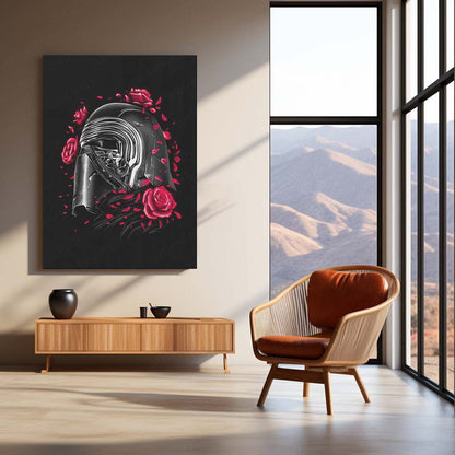 Kylo Ren Rose Metal Poster | Dark Sci-Fi Villain Wall Art  Galactic Dark Side Metal Frame by TurtleWings