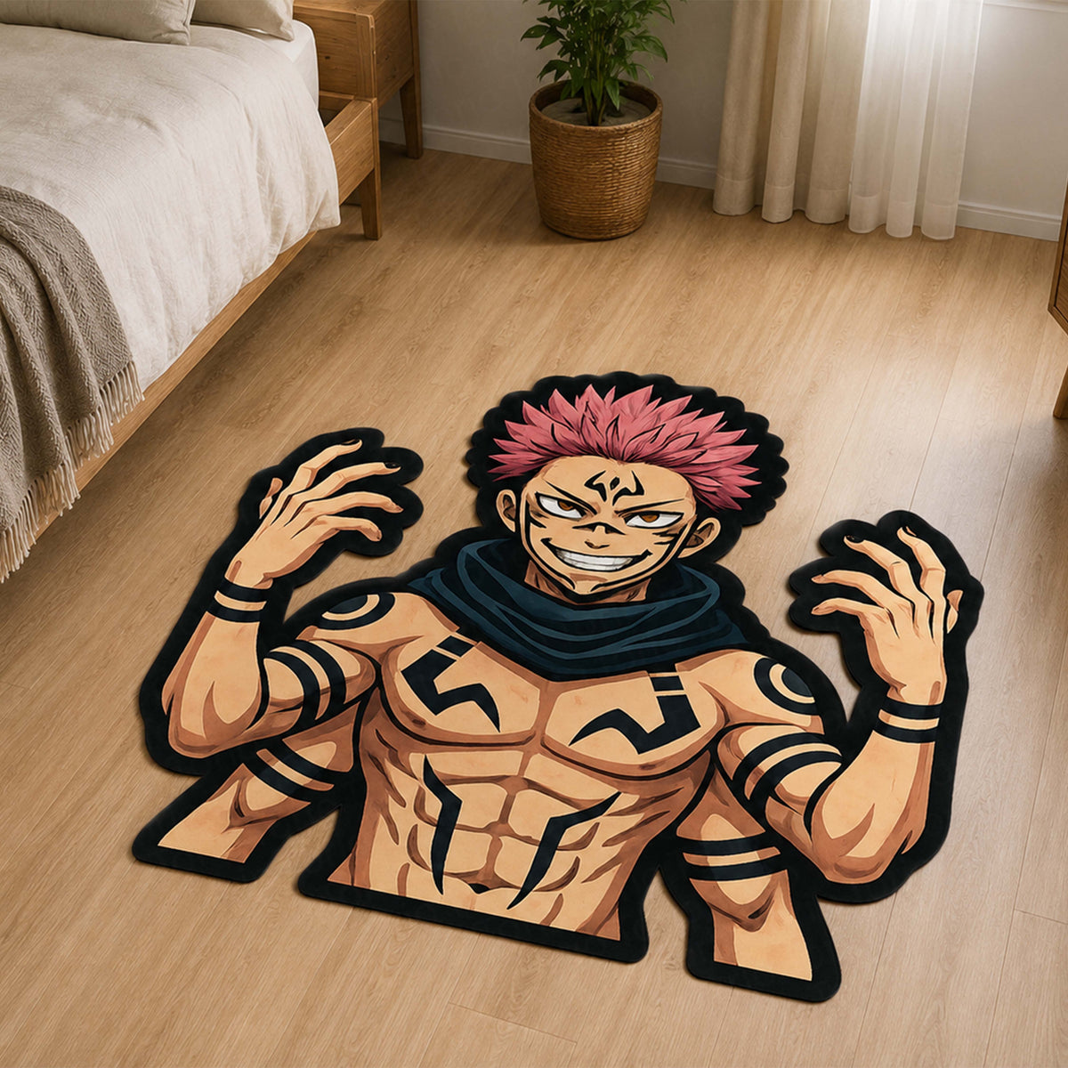 Tomura Shigaraki Cut-out Flat Rug | My Hero Academia Villain Anime Flat Rug | Premium MHA Gaming Room Decor