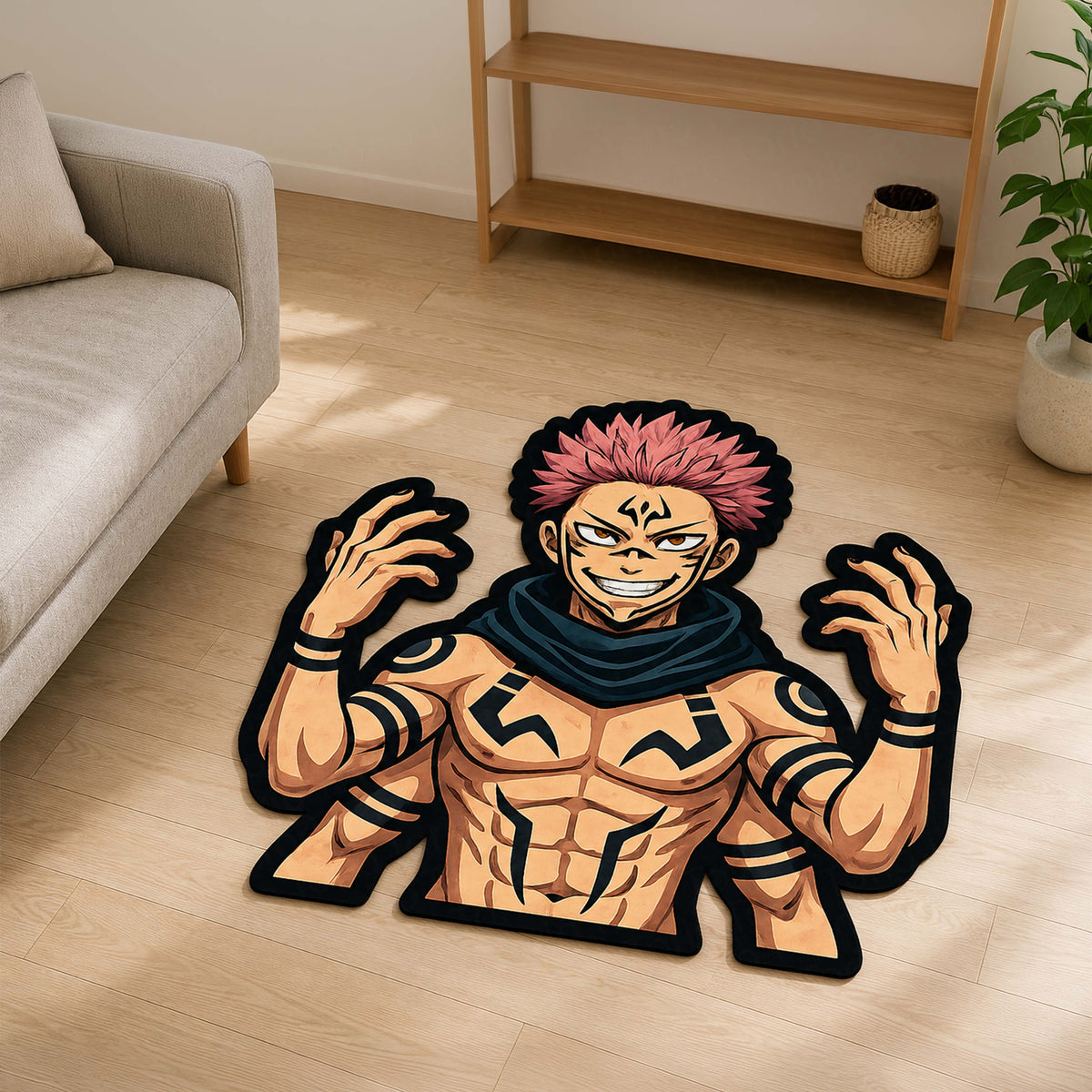 Tomura Shigaraki Cut-out Flat Rug | My Hero Academia Villain Anime Flat Rug | Premium MHA Gaming Room Decor