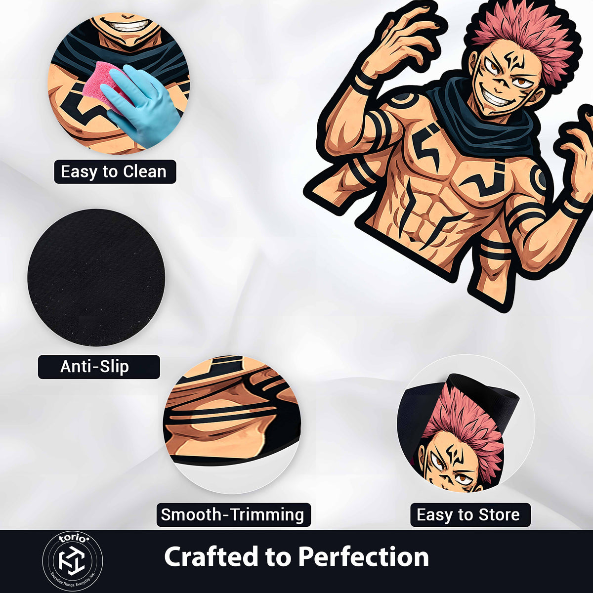 Tomura Shigaraki Cut-out Flat Rug | My Hero Academia Villain Anime Flat Rug | Premium MHA Gaming Room Decor