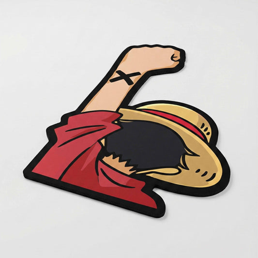 Monkey D. Luffy Gear Pose Floor Mat (3 mm Thick) | One Piece Anime Cut-Out Flat Rug for Bedroom, Gaming Room & Otaku Home Decor