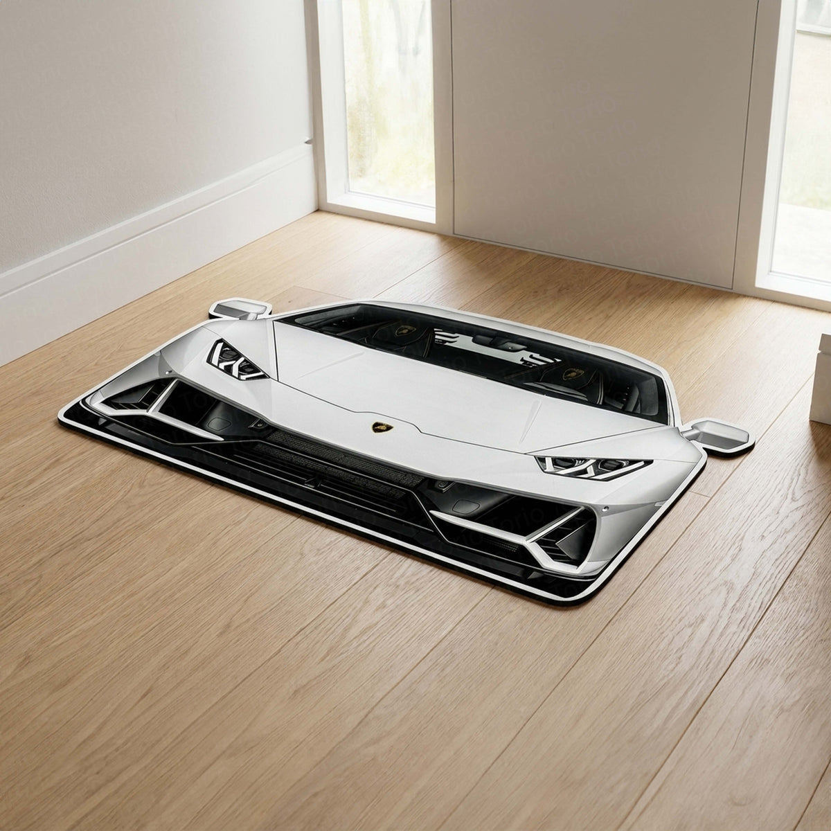 Lamborghini Inspired Floor Mat | Anti-Slip 3mm Absorbent Supercar Design Flat Rug | Easy Clean Waterproof Floor Mat for Home, Office & Garage