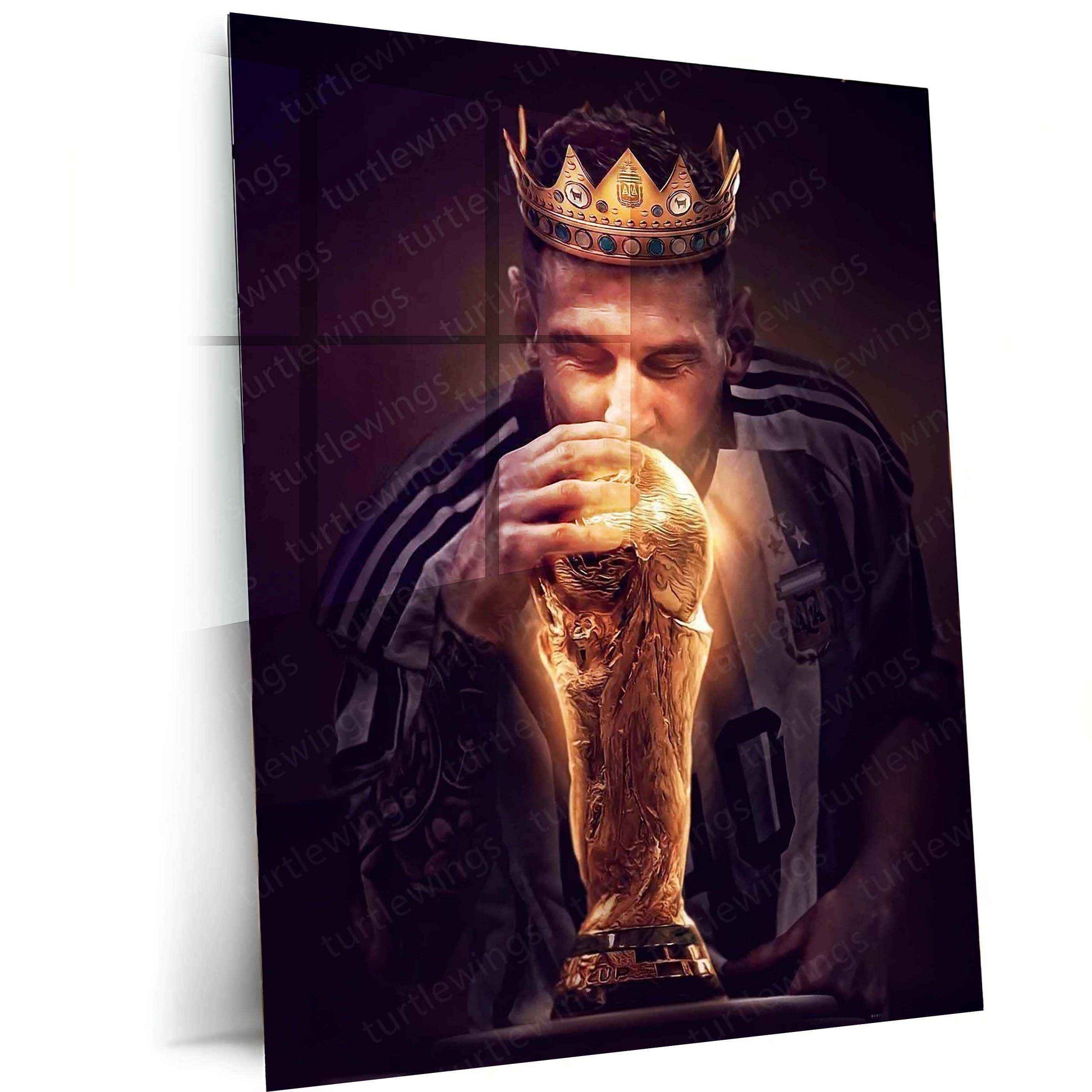 Lionel Messi Metal Poster – GOAT Football Wall Art 3 - TURTLEWINGS