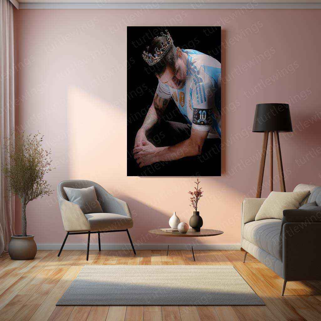 Lionel Messi Metal Poster – GOAT Football Wall Art 4 - TURTLEWINGS