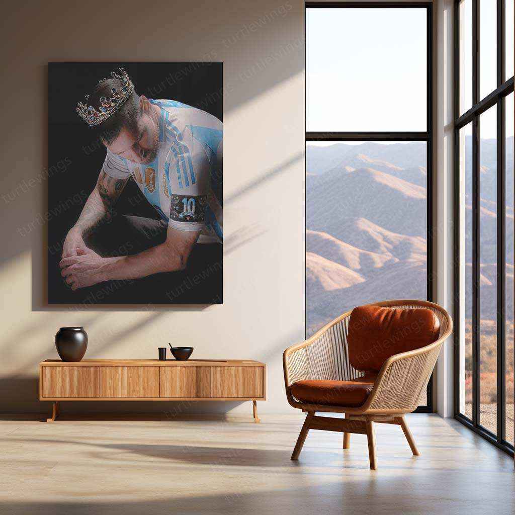 Lionel Messi Metal Poster – GOAT Football Wall Art 4 - TURTLEWINGS