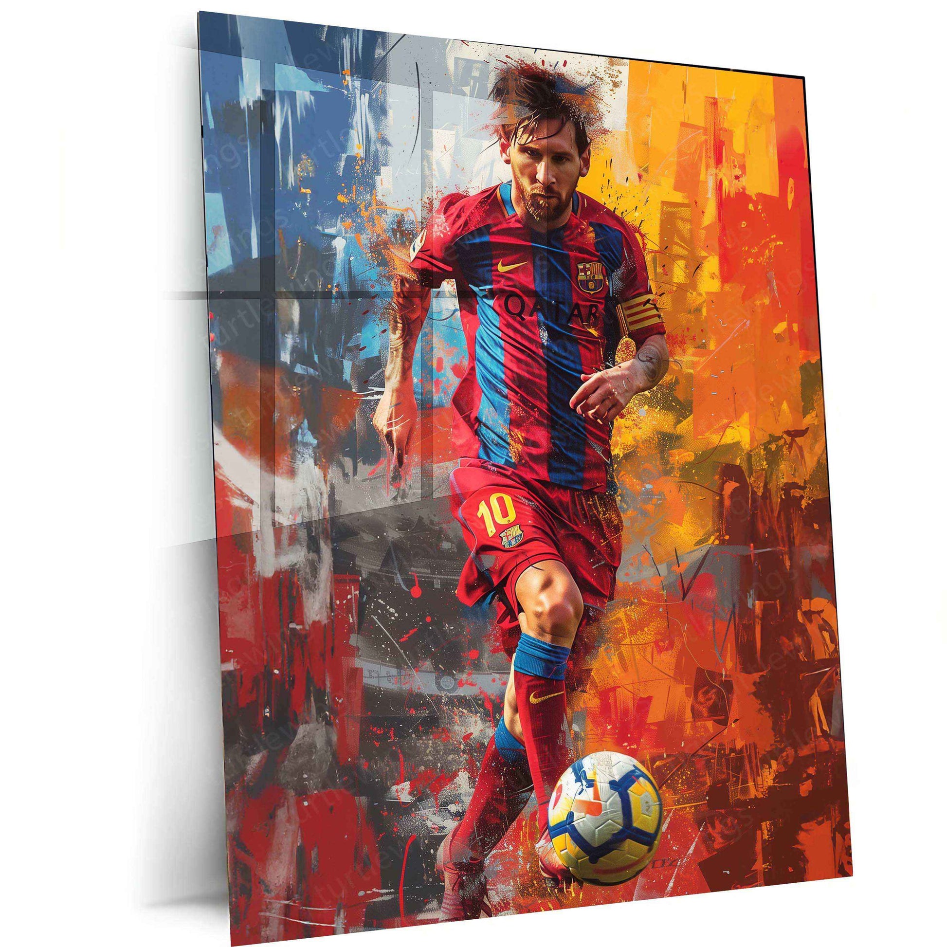 Lionel Messi Metal Poster – GOAT Football Wall Art 10 - TURTLEWINGS