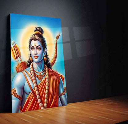 Lord Ram Metal Poster – Divine Hindu Wall Art | Shri Ram Mandir Inspired Decor - TURTLEWINGS