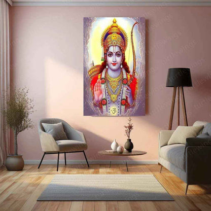 Lord Ram Metal Poster – Divine Hindu Wall Art | Shri Ram Mandir Inspired Decor 3 - TURTLEWINGS