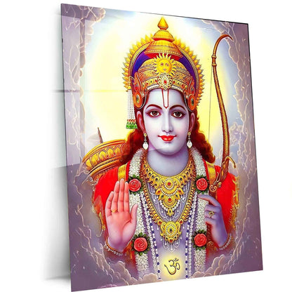 Lord Ram Metal Poster – Divine Hindu Wall Art | Shri Ram Mandir Inspired Decor 3 - TURTLEWINGS