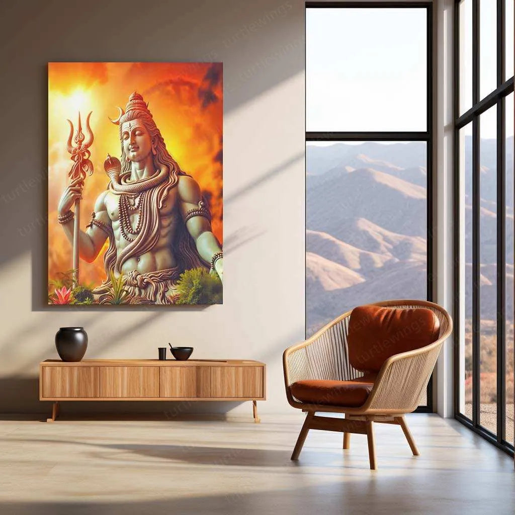 Lord Shiva Metal Poster – Mahadev Wall Art | Divine Hindu Spiritual Decor 4 - TURTLEWINGS